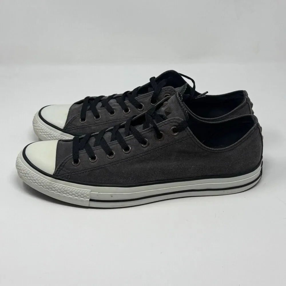 Converse All Star Low Sneakers Mens 13 Stonewashed Gray Canvas Studded Shoes - Picture 4 of 16